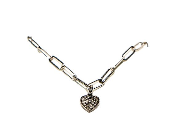 diamond heart charm necklace
