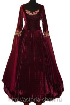 burgundy medieval gown