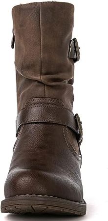 Amazon.com | GLOBALWIN Women's Fur Boots Fashion Combat Ankle Boots For Women | Ankle & Bootie
