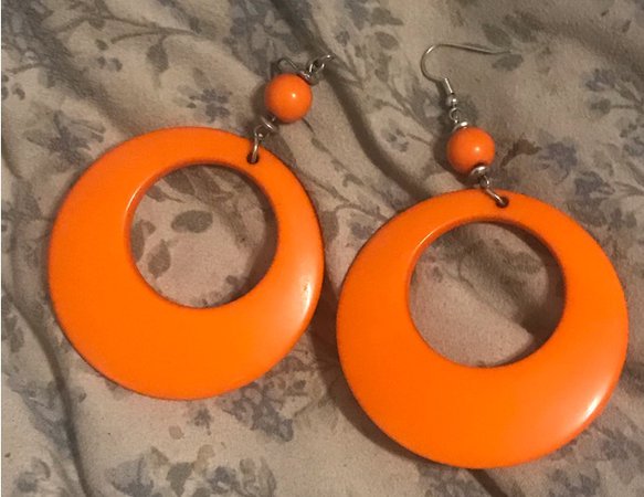 orange 70s earrings
