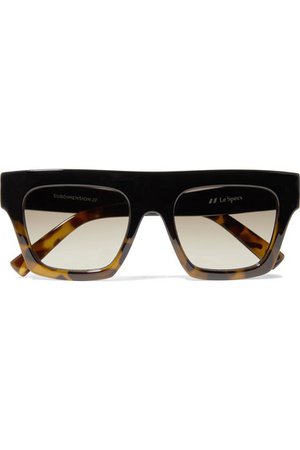 Le Specs | Subdimension D-frame tortoiseshell acetate sunglasses | NET-A-PORTER.COM