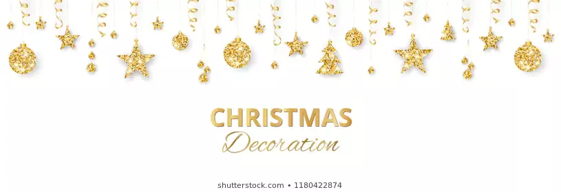 Banner Sparkling Christmas Glitter Ornaments Isolated Stock Vector (Royalty Free) 717809206 - Shutterstock