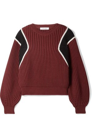 FRAME | Cropped ribbed cotton-blend sweater | NET-A-PORTER.COM