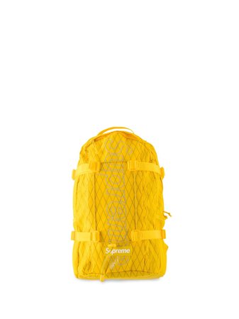 Yellow Supreme Diamond-Pattern Fw18 Backpack | Farfetch.com