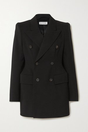 Balenciaga | Hourglass double-breasted wool-twill blazer | NET-A-PORTER.COM