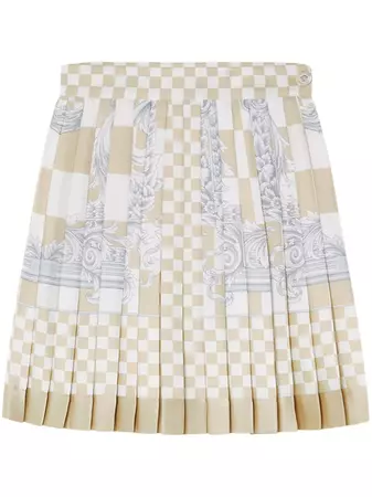 Versace Barocco checkerboard-print Silk Miniskirt - Farfetch