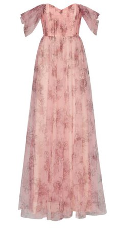 Blush Floral Tulle Gown
