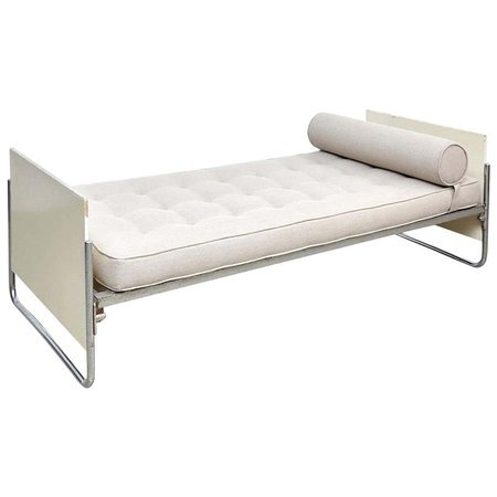 Early Gispen Mid-Century Modern Bauhaus Metal and Plywood Bed, circa 1930 For Sale at 1stDibs