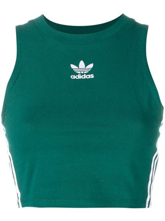 Adidas logo cropped top - Green