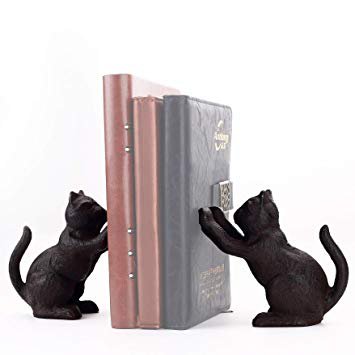 Ambipolar Decorative Cat Theme Bookend, Heavy Duty Cast Iron, Vintage Shelf Decor, Antique Black: Amazon.ca: Home & Kitchen