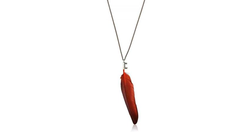 Lyst - Toned Red Feather Necklace