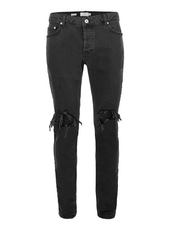 Black Blow Out Ripped Jeans - Sale Jeans - Sale - TOPMAN USA