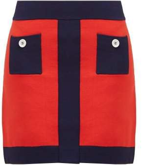 Sole Bi Colour Jersey Mini Skirt - Womens - Red