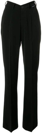 high waisted straight leg cotton trousers