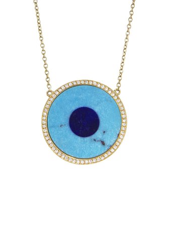 Jennifer Meyer Diamond Turquoise Evil Eye Necklace - Ylang 23