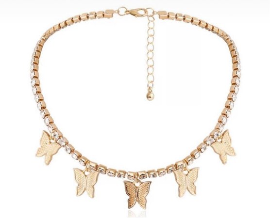 gold butterfly necklace