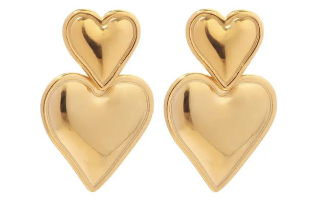 earrings gold hearts
