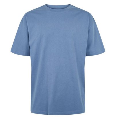 Bright Blue Crew Oversized Heavy Cotton T-Shirt | New Look
