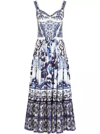 Dolce & Gabbana Majolica-print Midi Dress