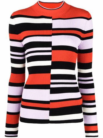 Shop MSGM colour-block striped jumper with Express Delivery - FARFETCH