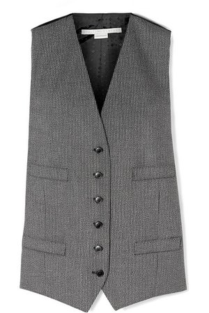 Stella McCartney | Satin jacquard-paneled wool and cotton-blend vest | NET-A-PORTER.COM