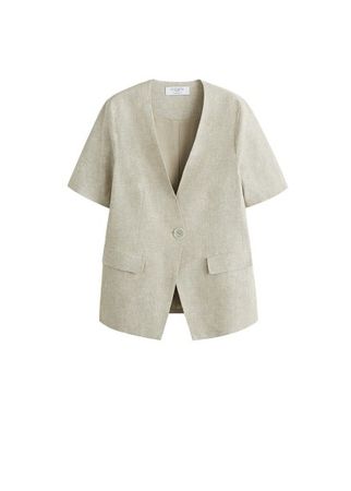 Violeta BY MANGO Button linen jacket