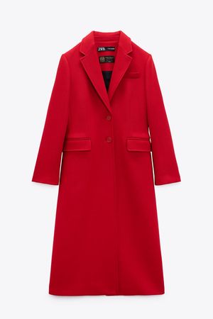 FITTED WOOL BLEND COAT - Red | ZARA United States