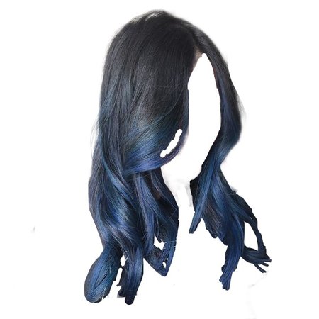 blue and black ombré hair