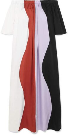 Sala Off-the-shoulder Striped Voile Dress - White