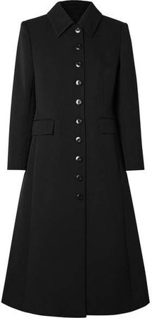 Wool-blend Twill Coat - Black
