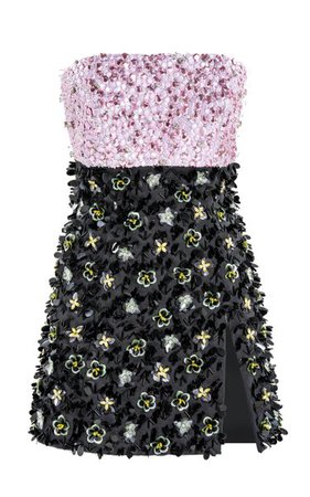 Embroidered Strapless Cotton-Blend Mini Dress By Des Phemmes | Moda Operandi