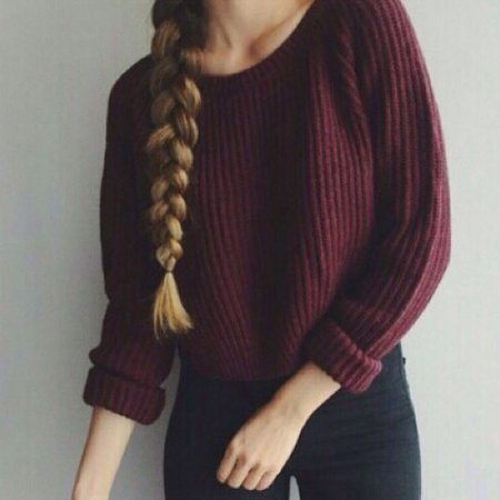Maroon Knit Sweater | Her Sweater