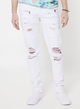 distressed white skinny jeans