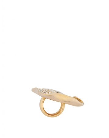 Gold Petals Ring with Rhinestones | Lanvin
