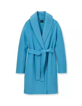 Blue Wool coat, turquoise blue | Madeleine US