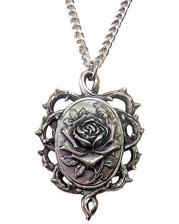 Rose Cameo Metal Thorn necklace