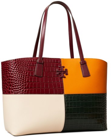 McGraw Embossed Color-Block Tote Bag