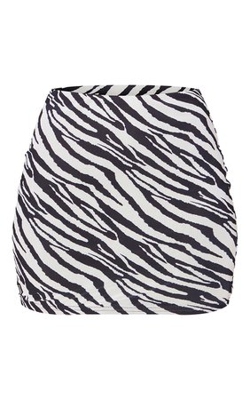 Black Zebra Print Mesh Micro Mini Skirt | PrettyLittleThing USA
