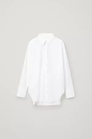 COTTON SHIRT WITH DETACHABLE COLLAR - white - Shirts - COS WW