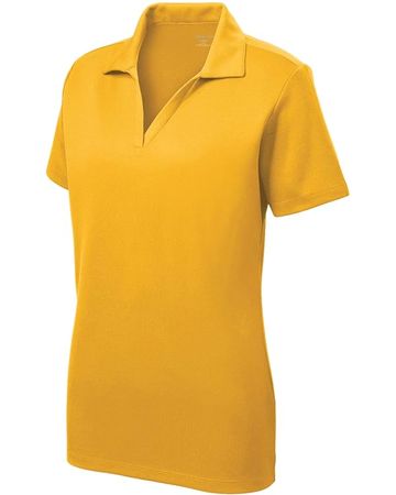 Women's Dri-Equip Short Sleeve Racer Mesh Polo Shirt-L-Gold