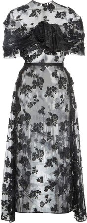 Sheer Cotton-Blend Lace Midi Dress