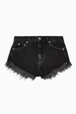 Washed Black Super Fray Kiri Denim Shorts | Topshop