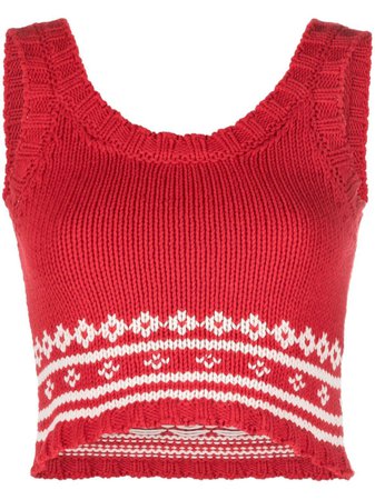 RED Valentino crochet-knit wool-blend top - FARFETCH