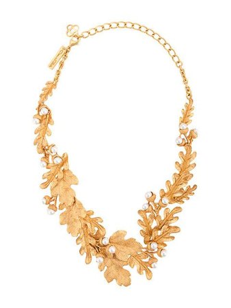 Oscar De La Renta Acorn & Leaf Necklace
