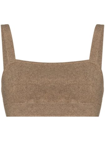 FRAME knitted square-neck crop top