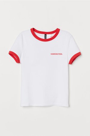 T-shirt with a motif - White/Hawkins Pool - Ladies | H&M GB