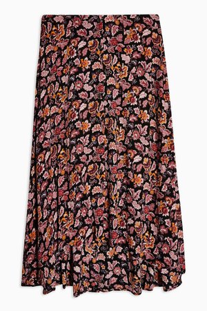 Floral Button Midi Skirt | Topshop