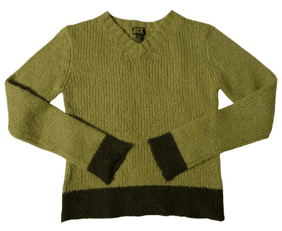 green sweater, depop