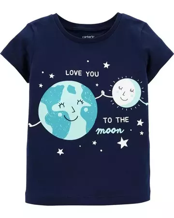 Baby Girl Moon & Earth Jersey Tee | Carters.com