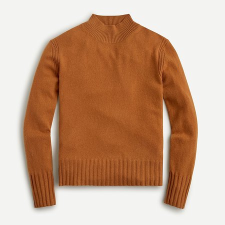 J.Crew: Long-sleeve Everyday Cashmere Mockneck Sweater For Women brown